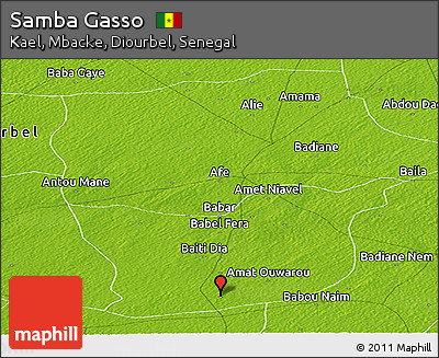 Physical Panoramic Map of Samba Gasso
