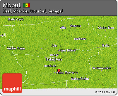 Physical Panoramic Map of Mboul
