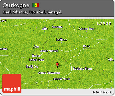Physical Panoramic Map of Ourkogne