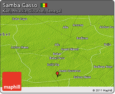 Physical Panoramic Map of Samba Gasso