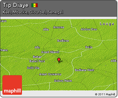 Physical Panoramic Map of Tip Diaye