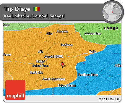 Political Panoramic Map of Tip Diaye