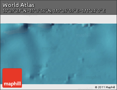 Satellite 3D Map of the Area around 14° 46' 42" N, 170° 55' 30" E