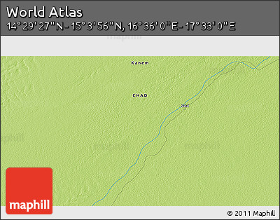 Physical 3D Map of the Area around 14° 46' 42" N, 17° 4' 30" E
