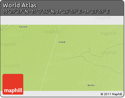 Physical 3D Map of the Area around 14° 46' 42" N, 17° 55' 29" E