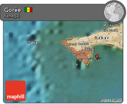 Satellite 3D Map of Gorée