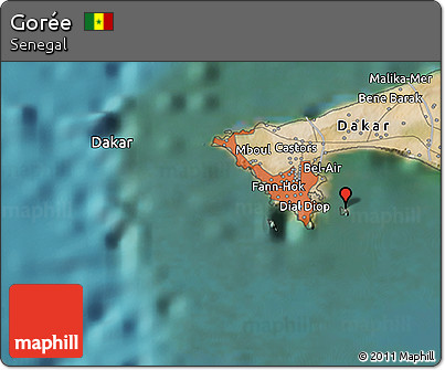 Satellite 3D Map of Gorée