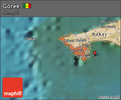 Satellite 3D Map of Gorée