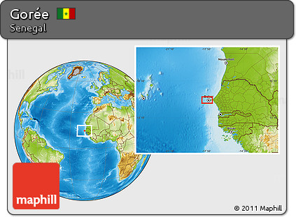 Physical Location Map of Gorée
