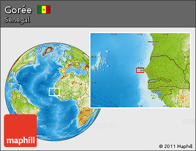 Physical Location Map of Gorée