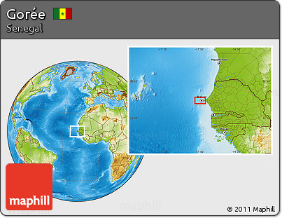 Physical Location Map of Gorée