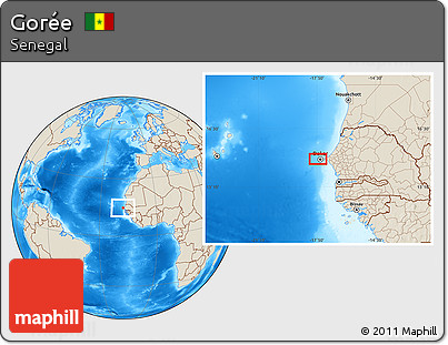 Shaded Relief Location Map of Gorée