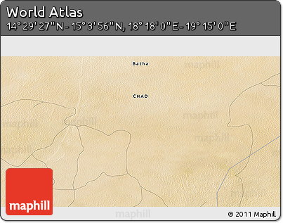 Satellite 3D Map of the Area around 14° 46' 42" N, 18° 46' 29" E
