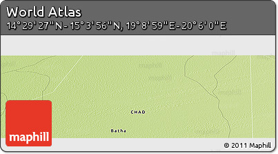 Physical Panoramic Map of the Area around 14° 46' 42" N, 19° 37' 30" E