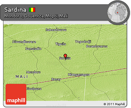 Physical Panoramic Map of Sardina