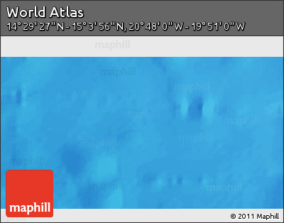 Physical 3D Map of the Area around 14° 46' 42" N, 20° 19' 30" W