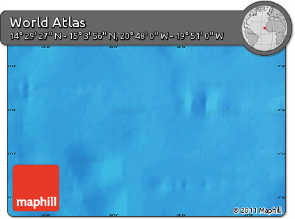 Physical Map of the Area around 14° 46' 42" N, 20° 19' 30" W