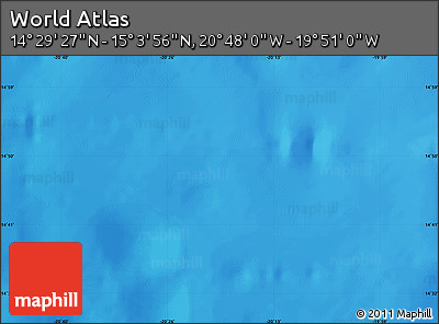 Physical Map of the Area around 14° 46' 42" N, 20° 19' 30" W