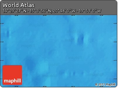 Physical Map of the Area around 14° 46' 42" N, 20° 19' 30" W