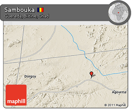 Shaded Relief 3D Map of Sambouka