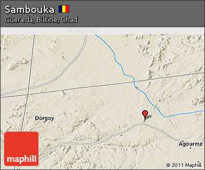 Shaded Relief 3D Map of Sambouka