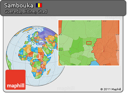 Political Location Map of Sambouka