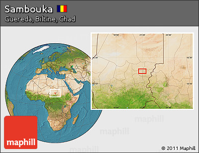 Satellite Location Map of Sambouka