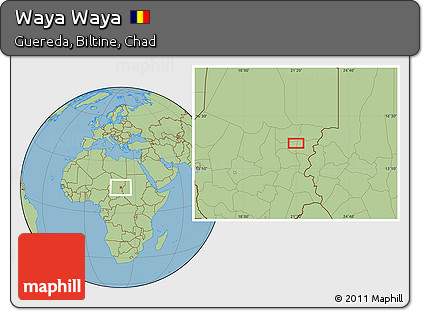 Savanna Style Location Map of Waya Waya