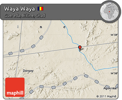 Shaded Relief Map of Waya Waya