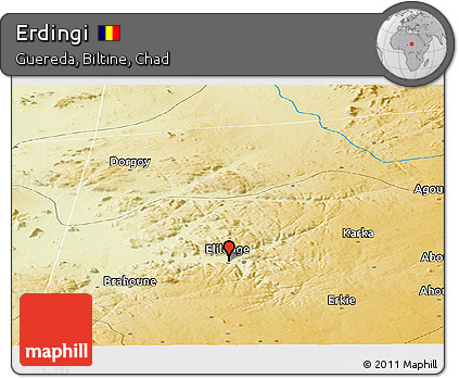 Physical Panoramic Map of Erdingi
