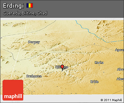 Physical Panoramic Map of Erdingi