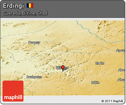 Physical Panoramic Map of Erdingi