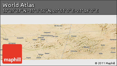 Satellite Panoramic Map of the Area around 14° 46' 42" N, 21° 19' 30" E