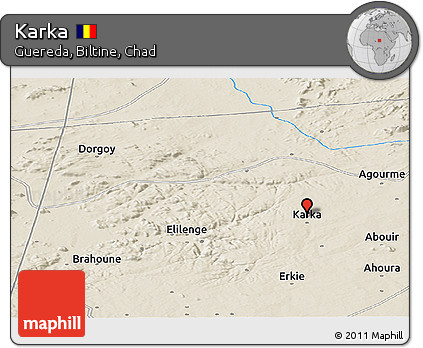 Shaded Relief Panoramic Map of Karka