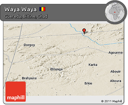Shaded Relief Panoramic Map of Waya Waya