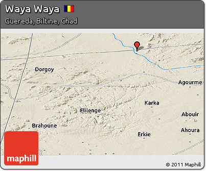 Shaded Relief Panoramic Map of Waya Waya