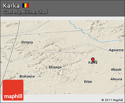 Shaded Relief Panoramic Map of Karka
