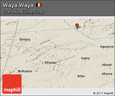 Shaded Relief Panoramic Map of Waya Waya