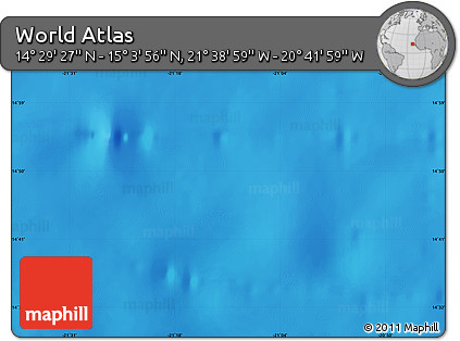 Physical Map of the Area around 14° 46' 42" N, 21° 10' 29" W