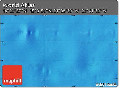 Physical Map of the Area around 14° 46' 42" N, 21° 10' 29" W