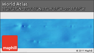 Shaded Relief Panoramic Map of the Area around 14° 46' 42" N, 21° 10' 29" W