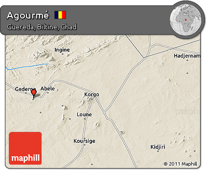 Shaded Relief 3D Map of Agourmé