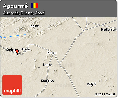 Shaded Relief 3D Map of Agourmé