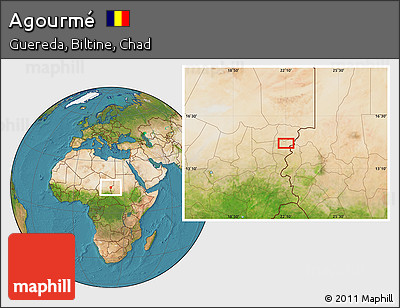 Satellite Location Map of Agourmé