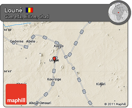 Shaded Relief Map of Louné