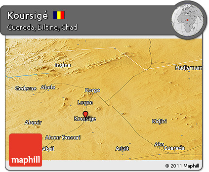 Physical Panoramic Map of Koursigé