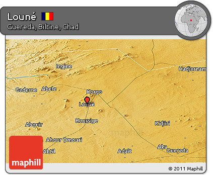 Physical Panoramic Map of Louné