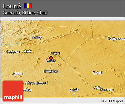 Physical Panoramic Map of Louné