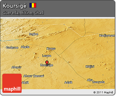 Physical Panoramic Map of Koursigé