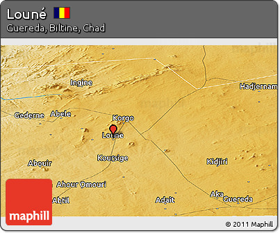 Physical Panoramic Map of Louné